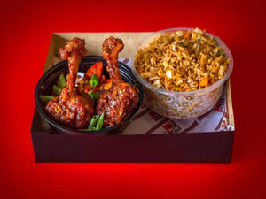 Chicken Lollipop [2 Pcs] With Veg Fried Rice