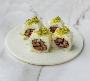 Mushroom Teriyaki Roll With Wasabi Peas