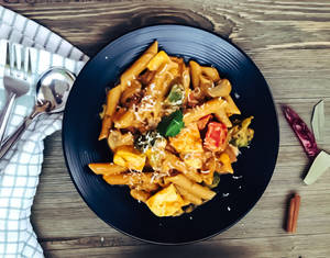 Whole Wheat Pasta with Paneer