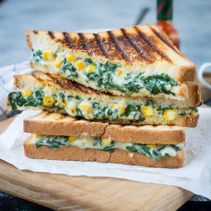 Spinach Corn Cheese Sandwich