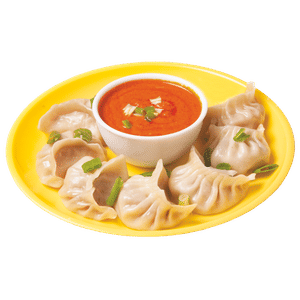 Chicken Momos With Peanut  Sauce Steam 6 Pcs