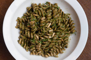 Fusilli With Pesto { Organic Semolina }