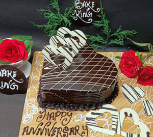 Chocolate Heart Anniversary Cake