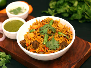 Veg Dum Biryani with raita