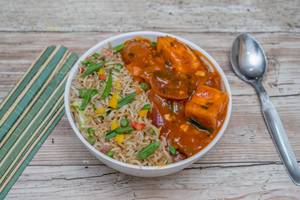 Chilli Paneer Fried Rice Thali (Fried Rice and Chilli Paneer )