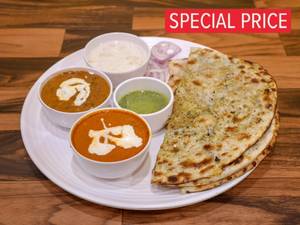 Aloo Chur Chur Naan Thali(Dal Makhani + Shahi Paneer + Raita + Salad)