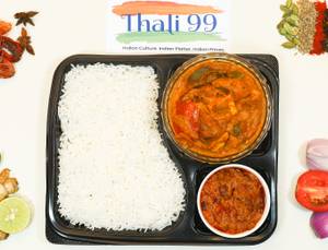 Kadai Paneer Rajma Rice Thali