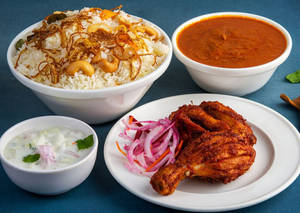 Ghee Rice With Kozhi Varuval Combo