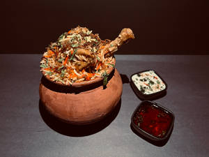 Chicken Biryani with Salan & Raita