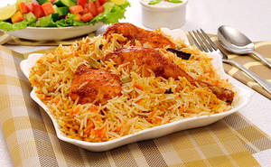 Chicken Hyd Biryani With Raita 