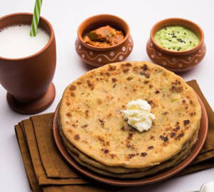 2 Aloo Paratha With Amul Chaach
