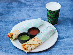 Aloo Roll With Veg Roll And Vanilla Shake