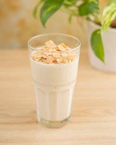 Protein Powder + Banana + Apple + Almonds + Flax Seed + Almond Milk