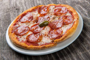 Chicken Salami And Cheese Pizza