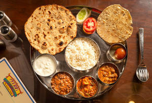 Punjabi Thali With Bajra Roti