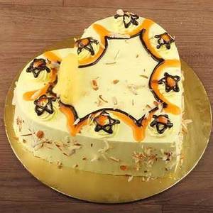 Eggless Rasamalai Heart Cake New 2