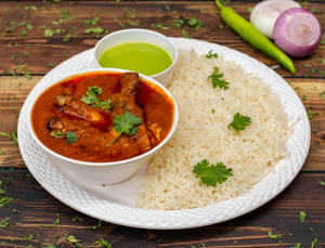 Mutton Curry Plain Rice