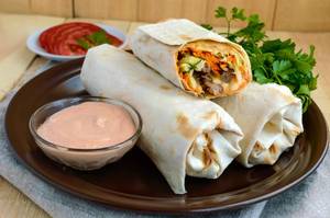 Chicken cheese shawarma