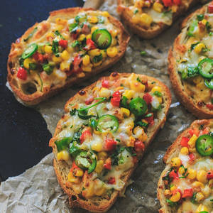 Bell Pepper & Corn Bruschetta