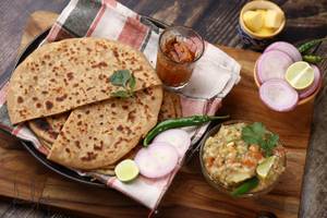 2 sattu paratha with pickle