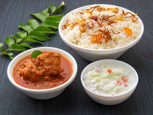 Ghee Rice With 1 Pcs Fish Curry Combo