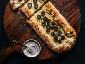 Stuffed Garlic Bread with Olives
