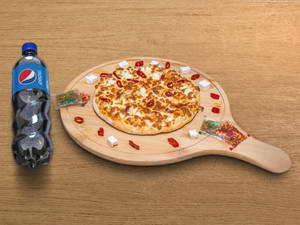 Red Pepper Paneer Pizza + Cold Drink