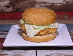 Chicken Strips Burger With Cheese