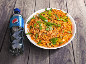 Chicken Schezwan Noodles + Pepsi