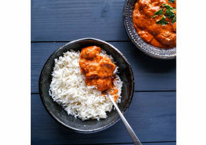 Steamed Rice And Butter Chicken