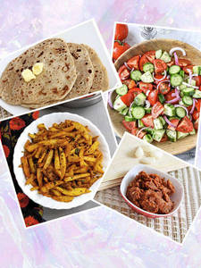 Aloo Bhurjiya (250 Ml)+3 Pcs Butter Parantha+ Salad+ Lasun Chutney
