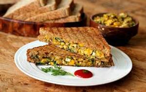 Veggie cheese corn paneer grilled sandwich