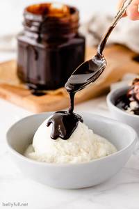 Vanilla Ice Cream + Chocolate  Fudge