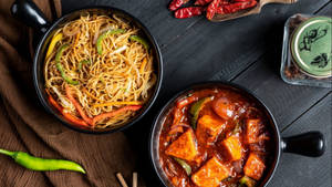 Chilly Paneer + Noodles