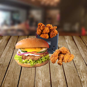 Burger + Wings(2 Pcs)  + Pops(7 Pcs)