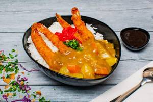 Prawn Katsu Curry With Japanese Sticky Rice
