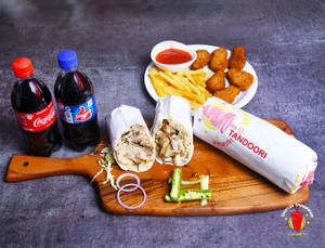 Chef Shawarma + Tandoori Shawarma + French Fries + Chicken Nuggets + Cold Drink