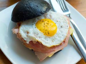 Egg Ham And Cheese Light Brioche Sandwich