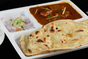 Soya Rogan Josh With Butter Naan.