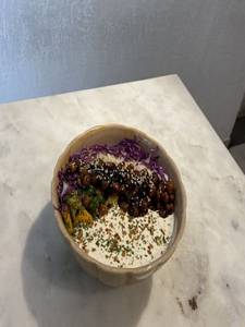Crispy Miso Chickpea Bowl With Garlic Sesame Dressing