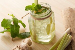 Fresh Lime Mint With Soda