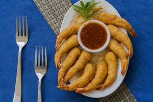 Golden Fried Prawns