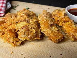 Chilli Garlic Crunchy Chicken Strips (4 Pcs)