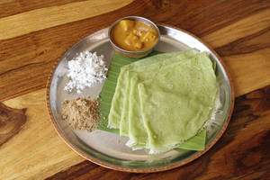 Spinach Neer Dosa With Gassi ( Vegan, Jain & Gluten Free )