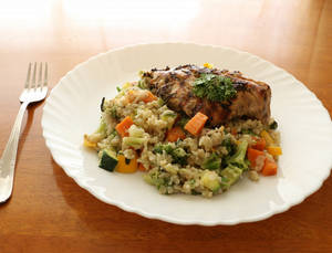 Grilled Rosemary Chicken With Savory Rice