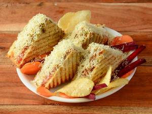 Veg Grilled Sandwich & French Fries