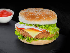 Cheesy veg stack burger