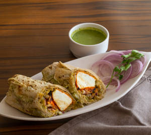 Special Achari Paneer Tikka Roll