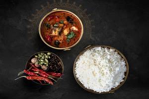 Fish Curry With  Plain Rice