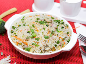 Veg Golden Onion Mushroom Fried Rice